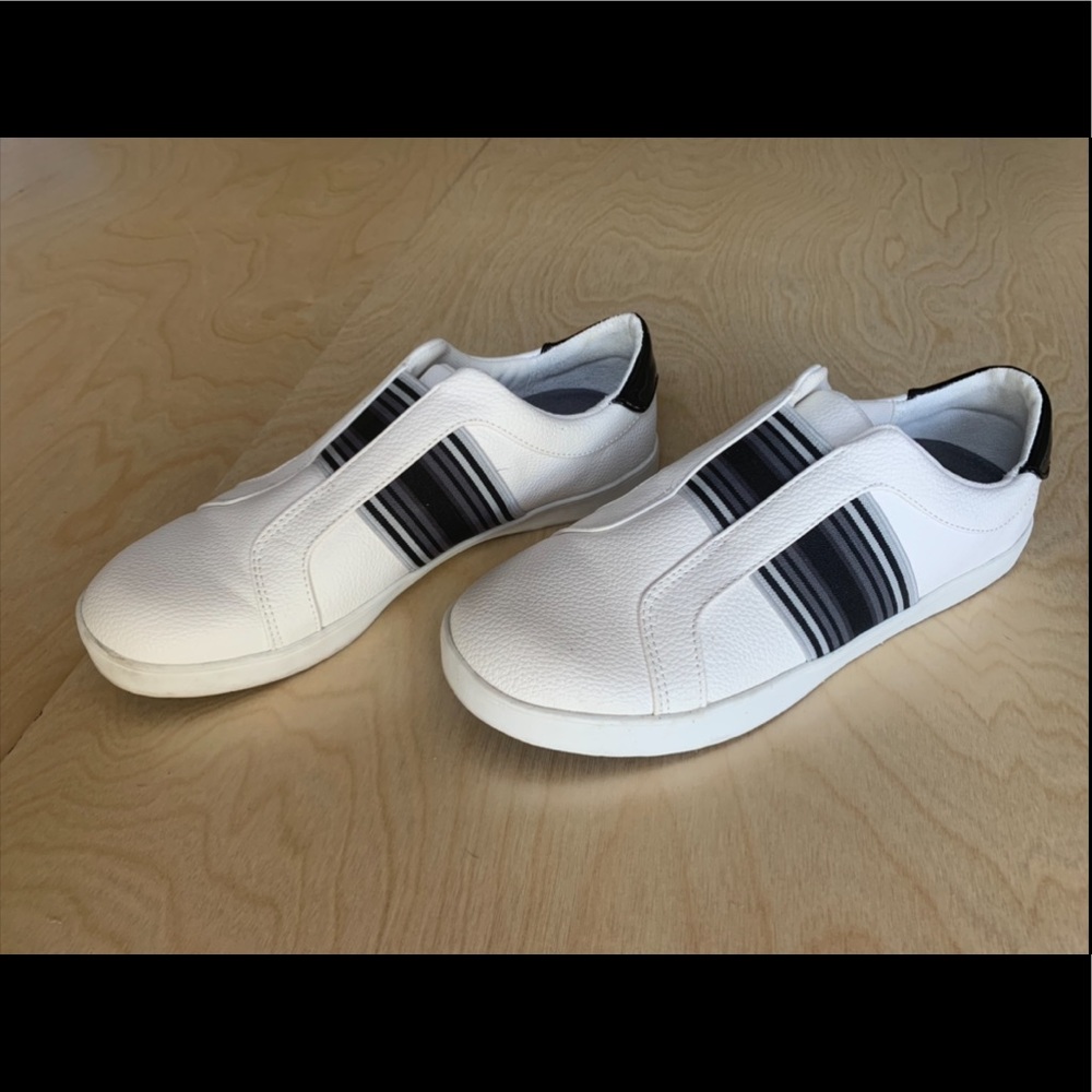 White and grey slip on Dr. Scholl’s sneake…